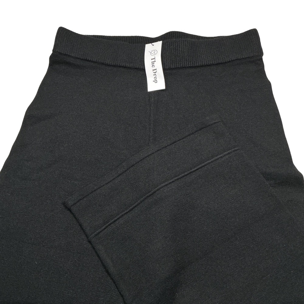 NWT‎ The Drop Bernadette Wide Leg Knit Pants Black Size L Sweater Weather Pants
